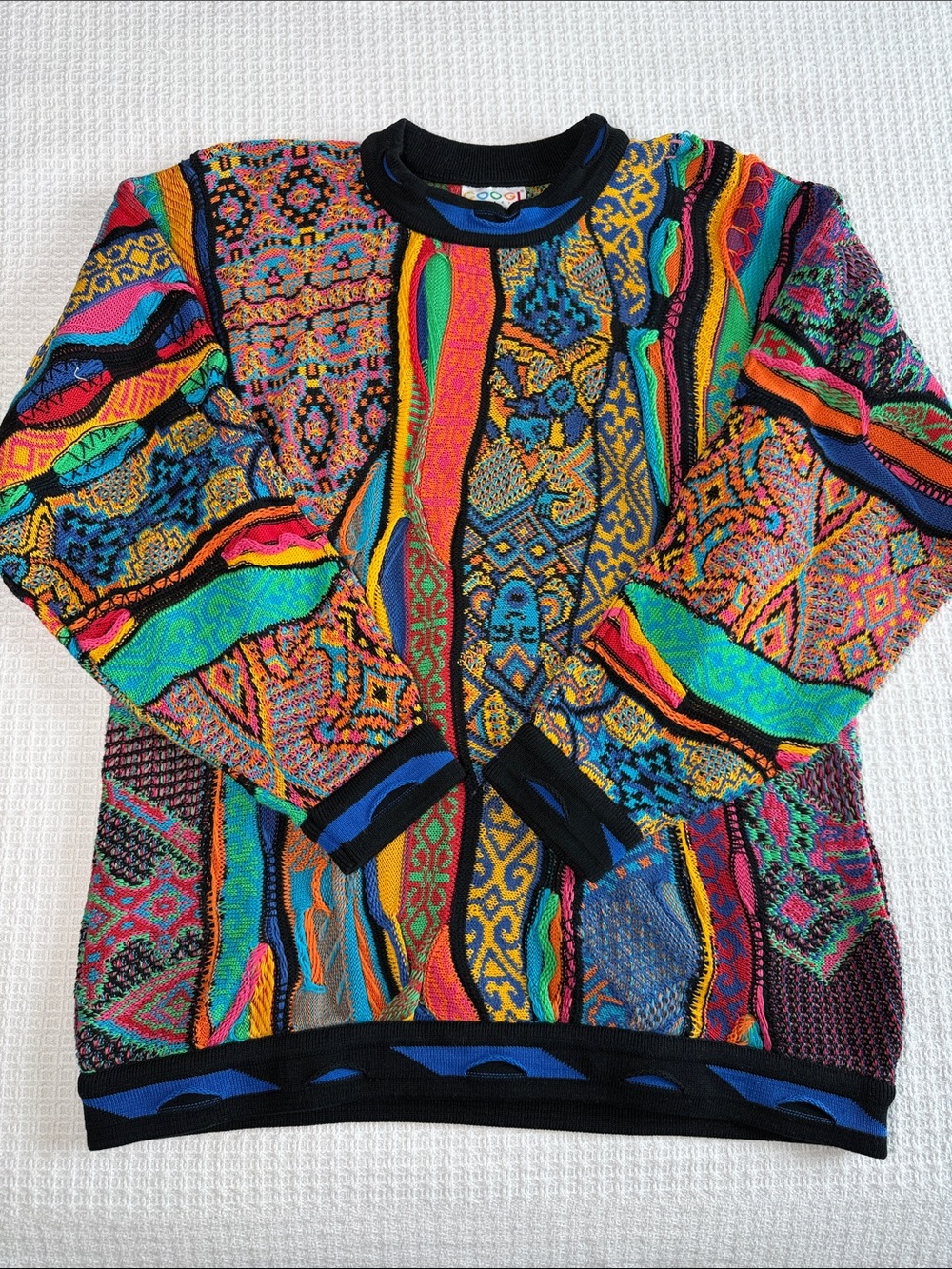 COOGI sweater vintage 90’s hip hop cotton multicolor like new size medium - Picture 1 of 9